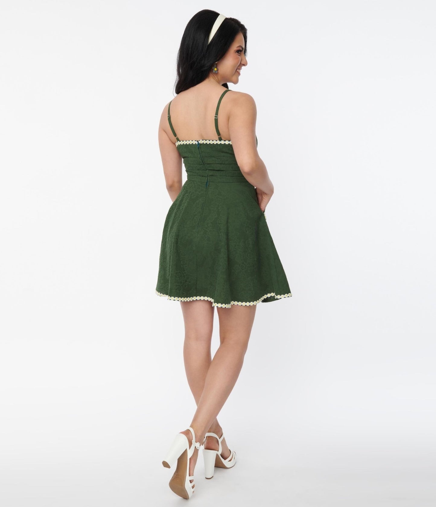 Unique Vintage Green Follow Your Heart Fit & Flare Dress - Unique Vintage - Womens, DRESSES, FIT AND FLARE