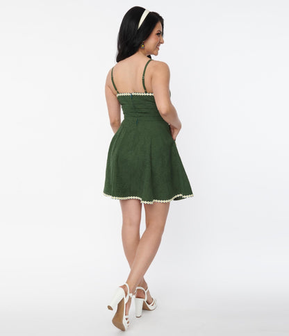 Unique Vintage Green Follow Your Heart Fit & Flare Dress - Unique Vintage - Womens, DRESSES, FIT AND FLARE