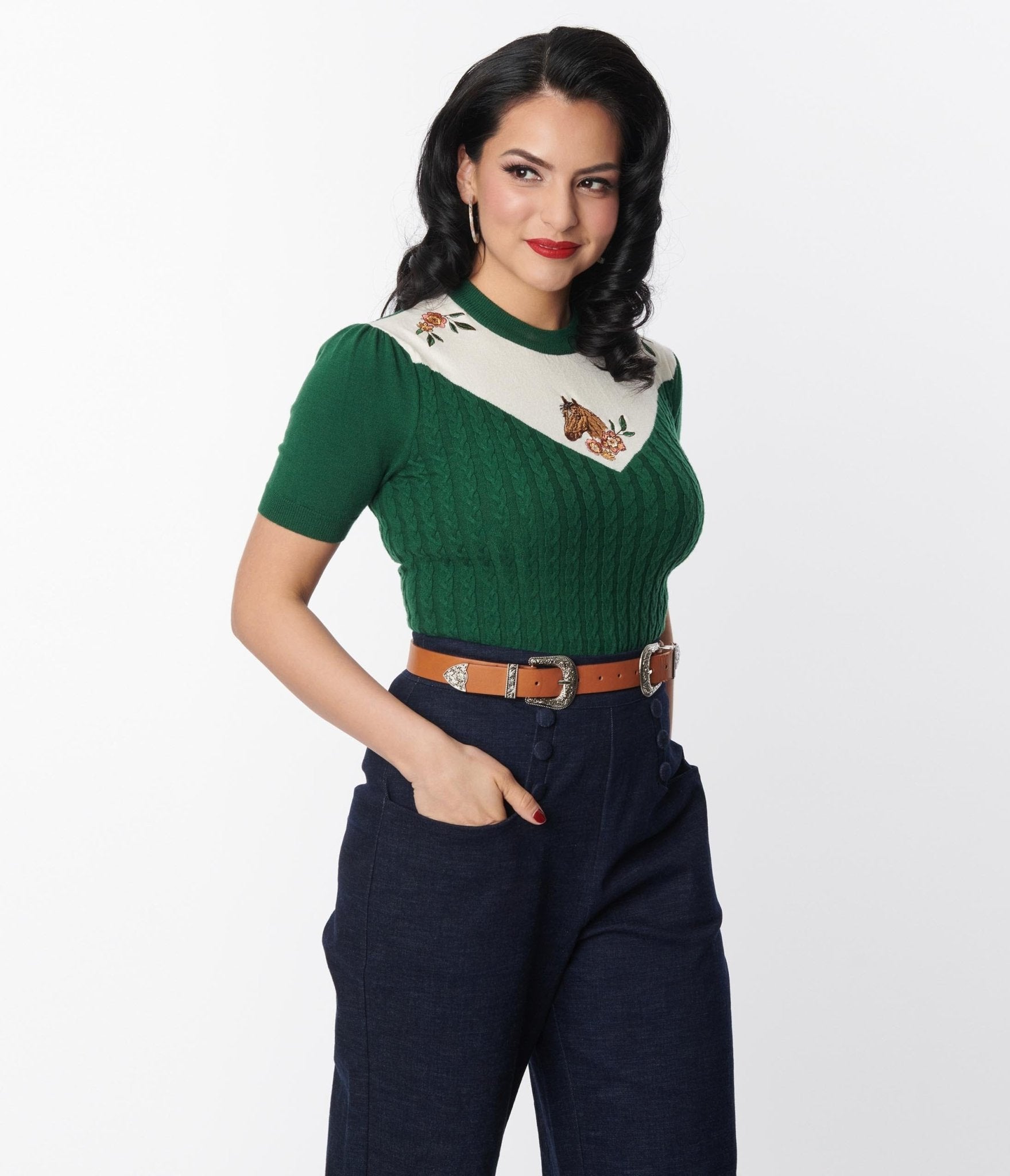 Vintage sales sweater green
