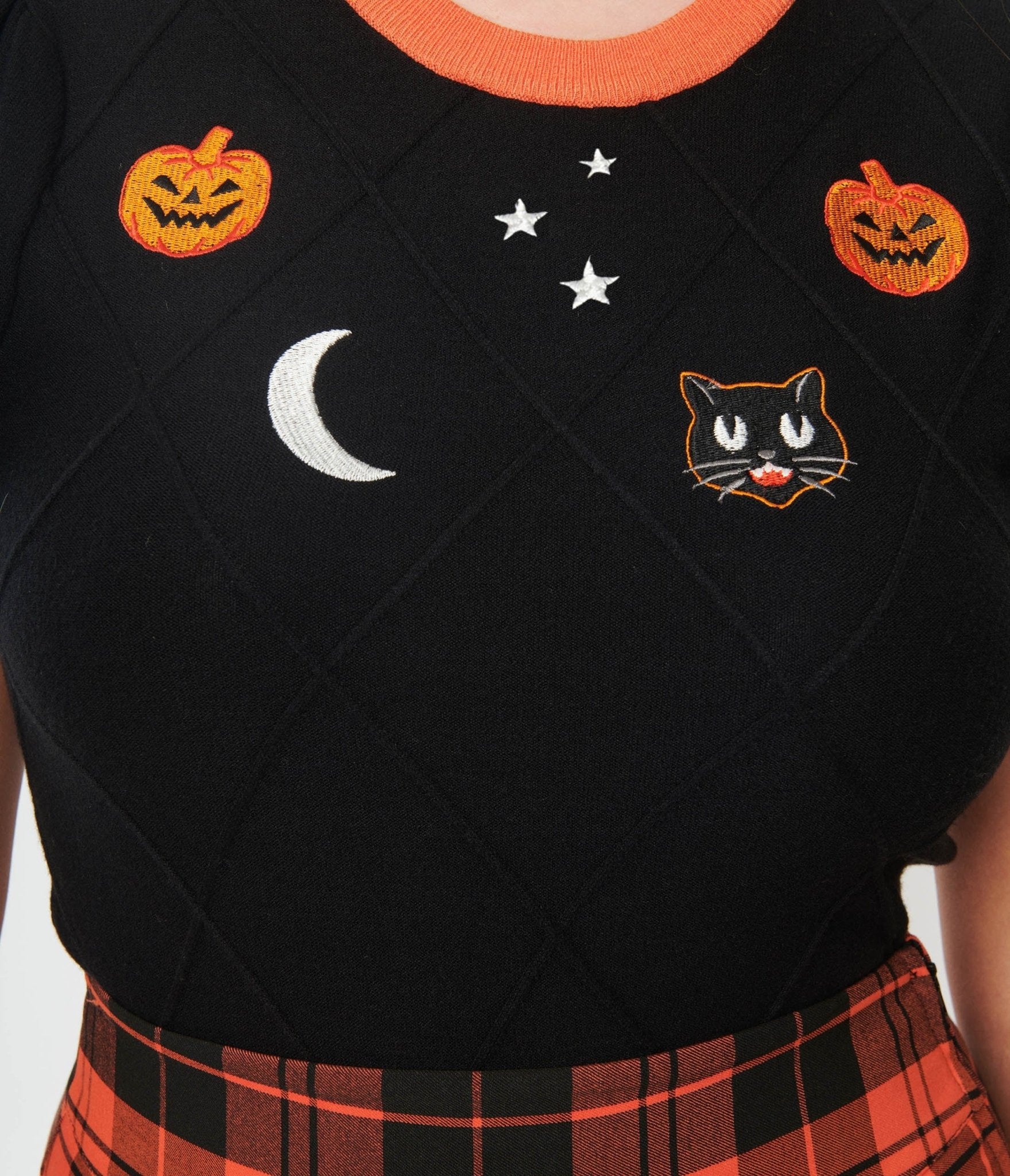 Unique Vintage Halloween Cable Embroidered Sweater - Unique Vintage - Womens, HALLOWEEN, TOPS