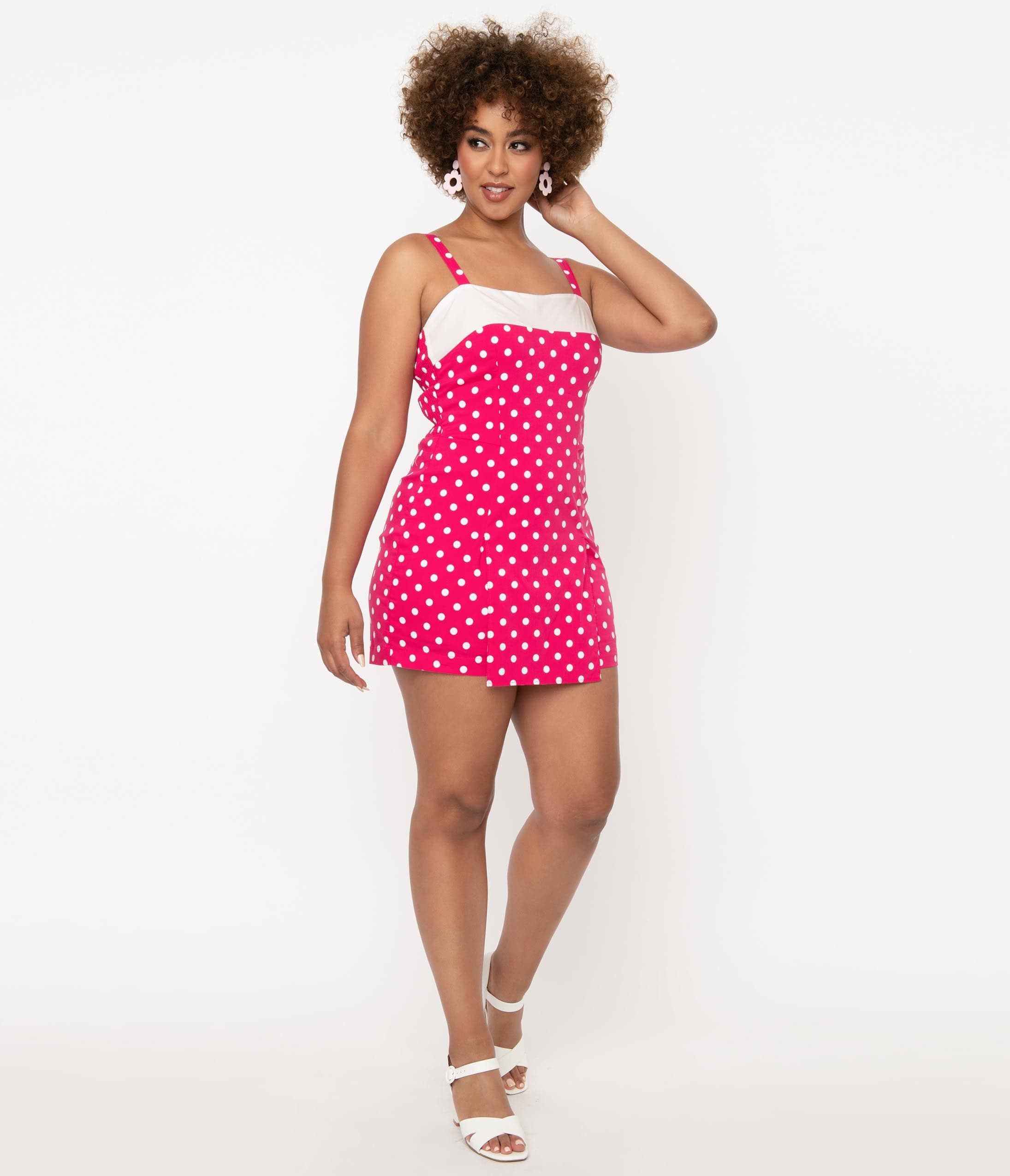 Hot pink sales polka dot dress