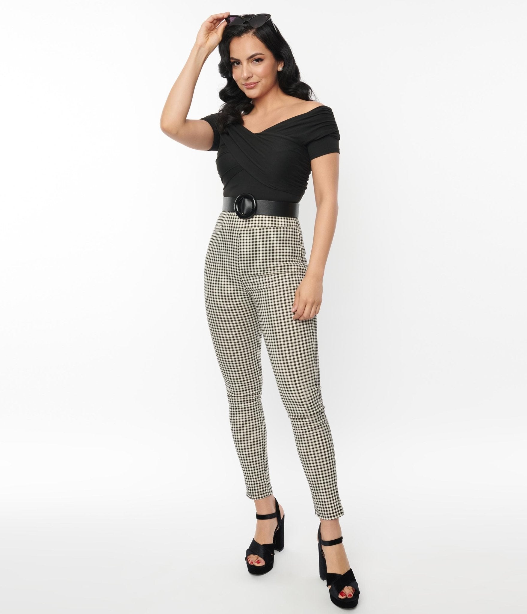 Gingham cigarette trousers new arrivals