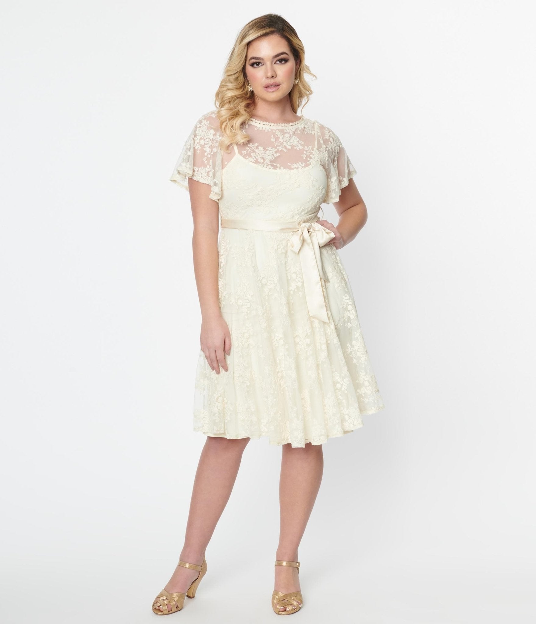 Womens ivory lace dress top