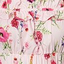 Unique Vintage Light Pink Floral Print Ruffle Up Crop Top - Unique Vintage - Womens, TOPS, WOVEN TOPS