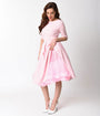Unique Vintage Light Pink Ruffled Chiffon Petticoat Crinoline
