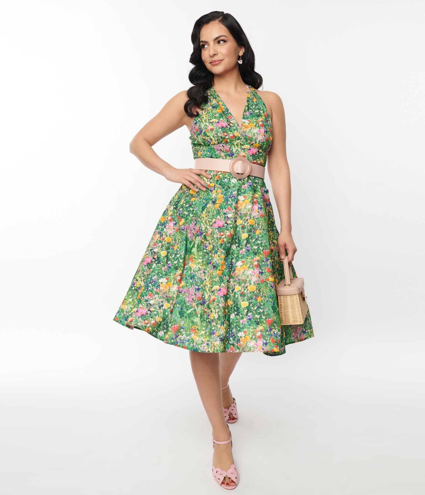 Unique vintage floral dress outlet