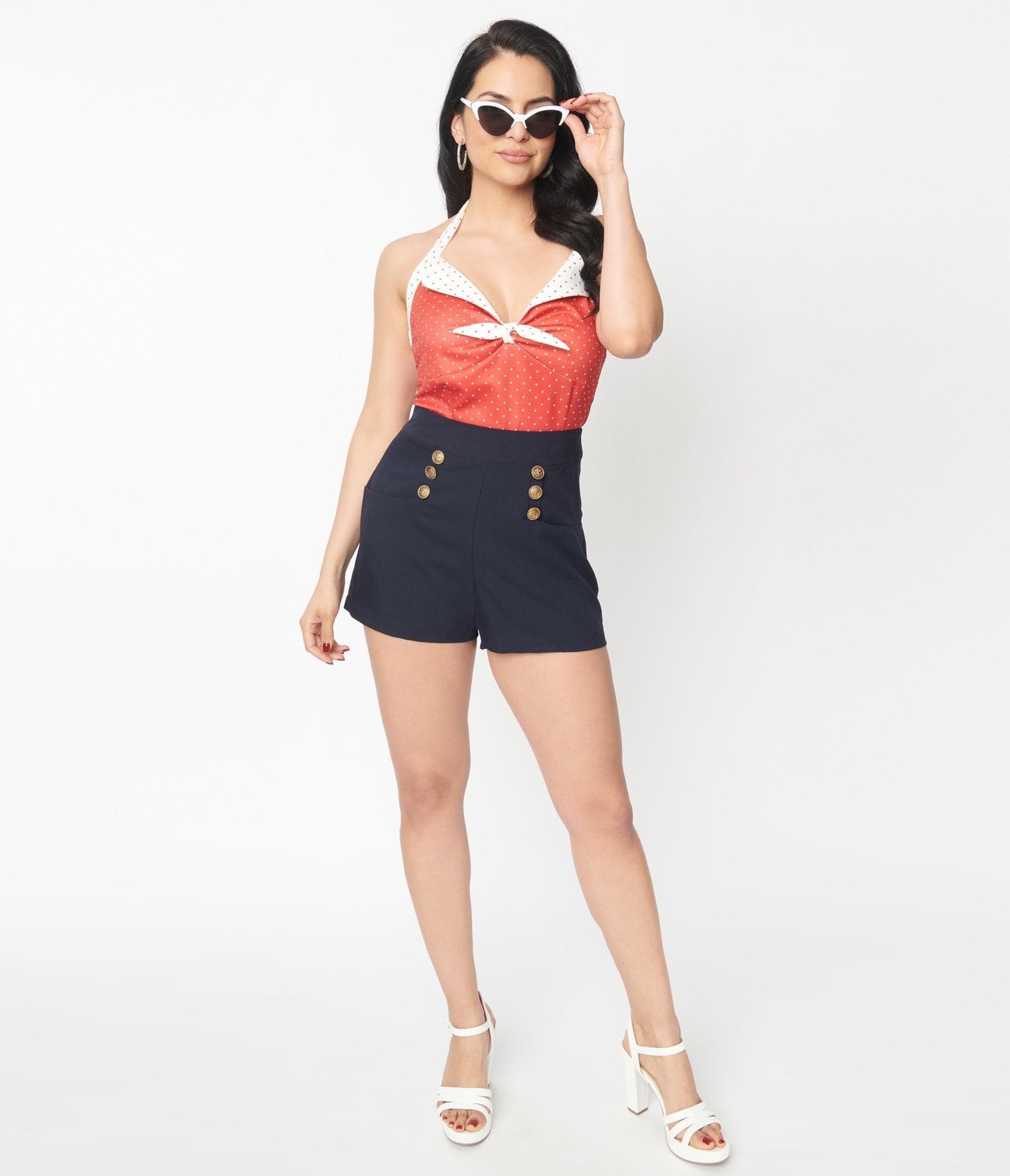 High waisted sailor shorts 2025