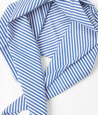 Unique Vintage Navy Blue & White Stripe Print Hair Scarf - Unique Vintage - Womens, ACCESSORIES, HAIR