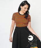 Unique Vintage Orange & Black Stripe Back To Basics Top - Unique Vintage - Womens, HALLOWEEN, TOPS
