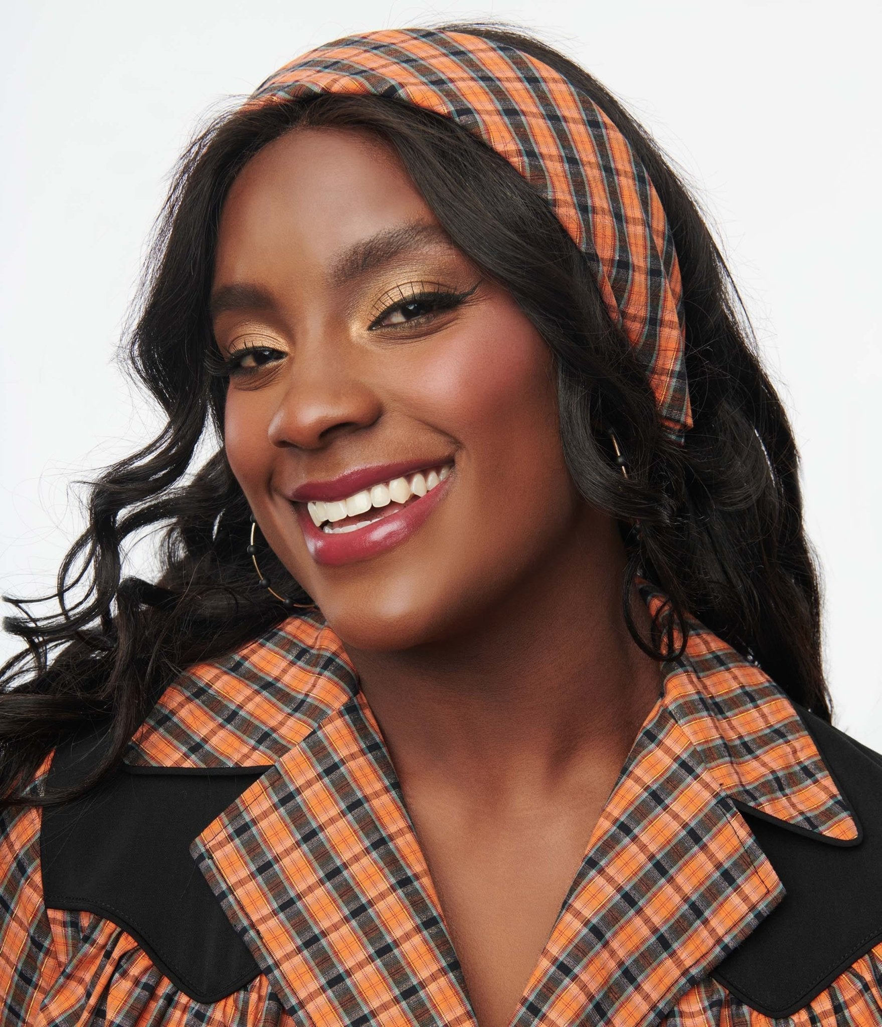 Orange plaid scarf best sale