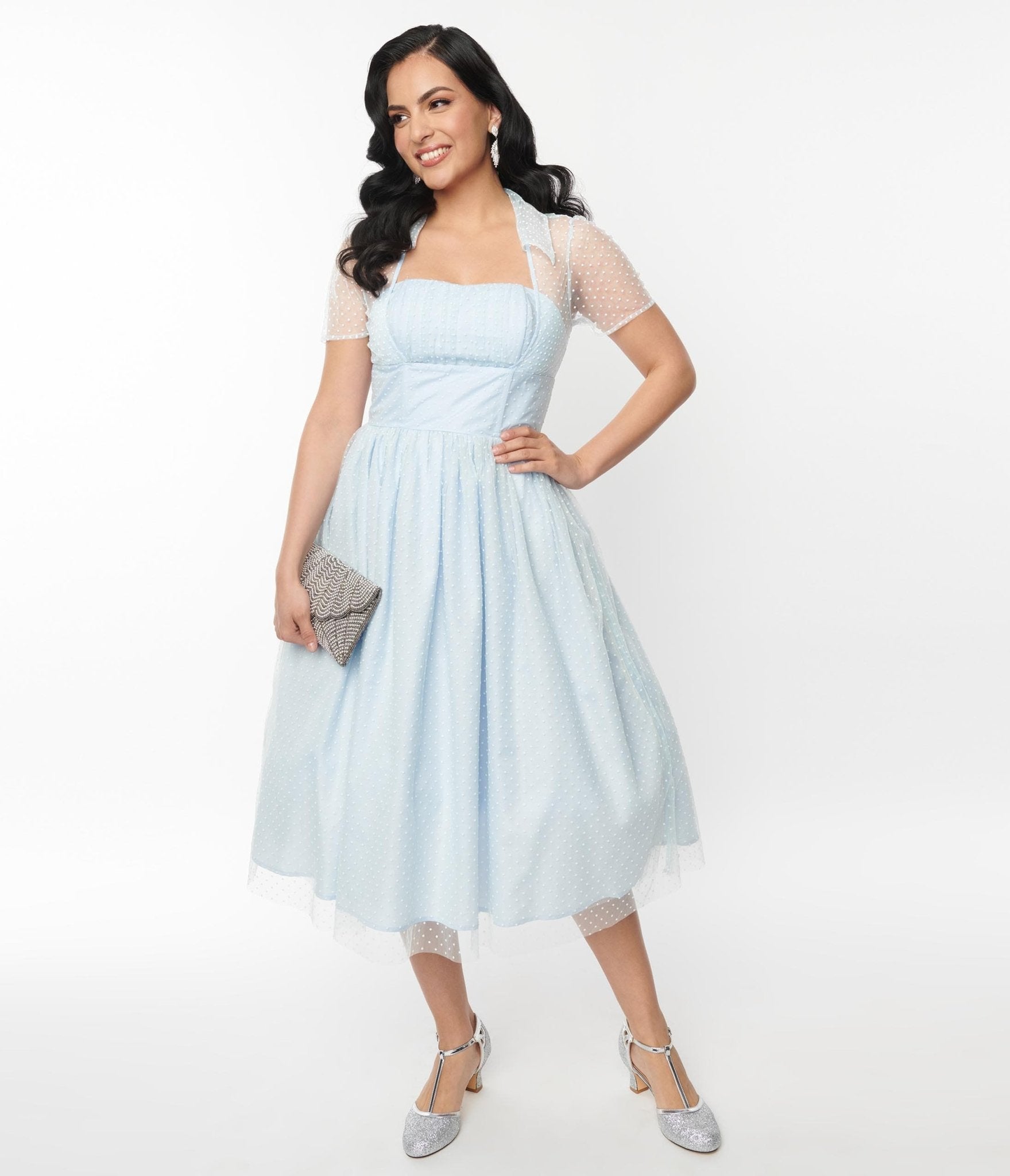 Pale blue store swing dress