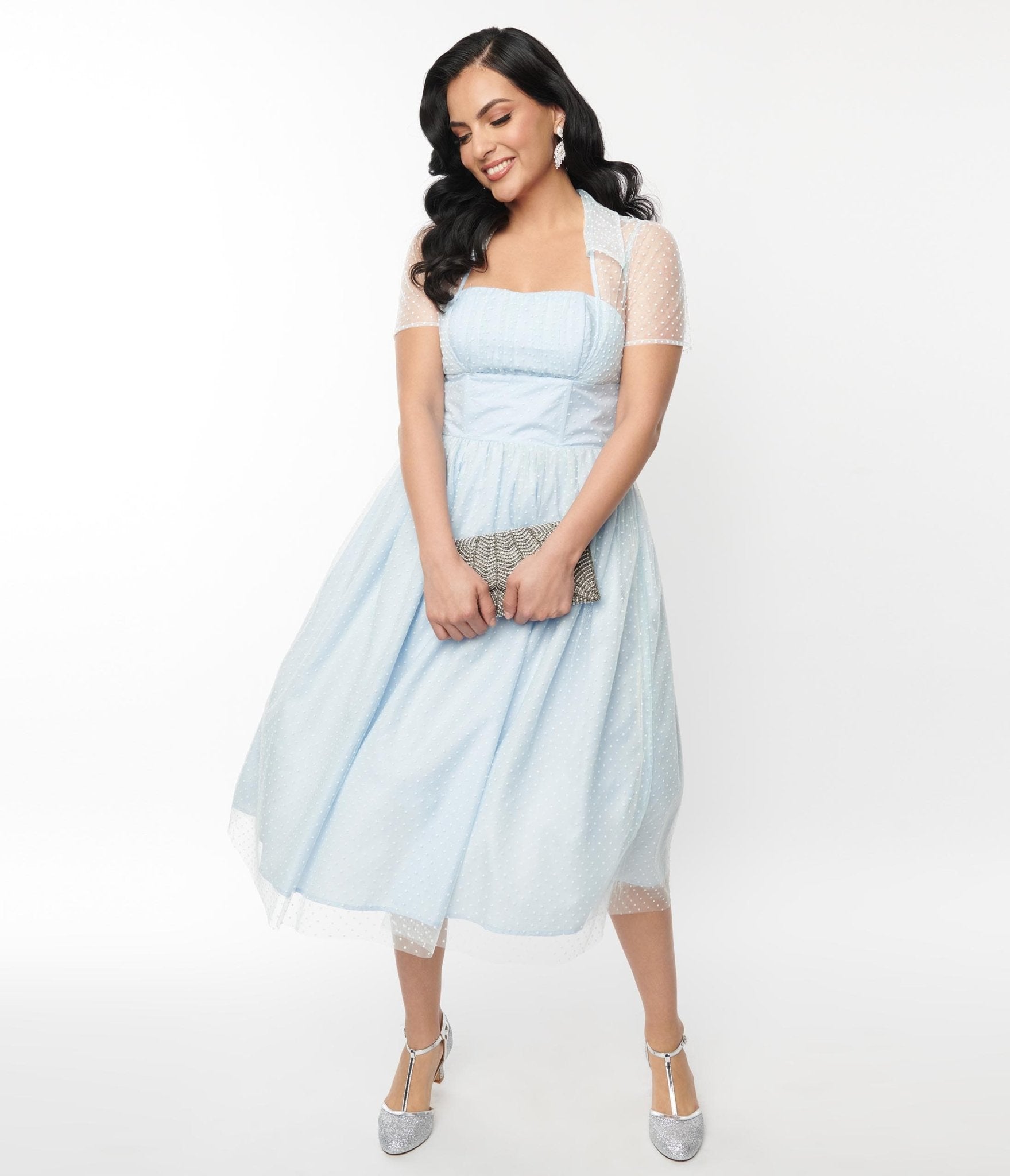 Baby blue shop swing dress