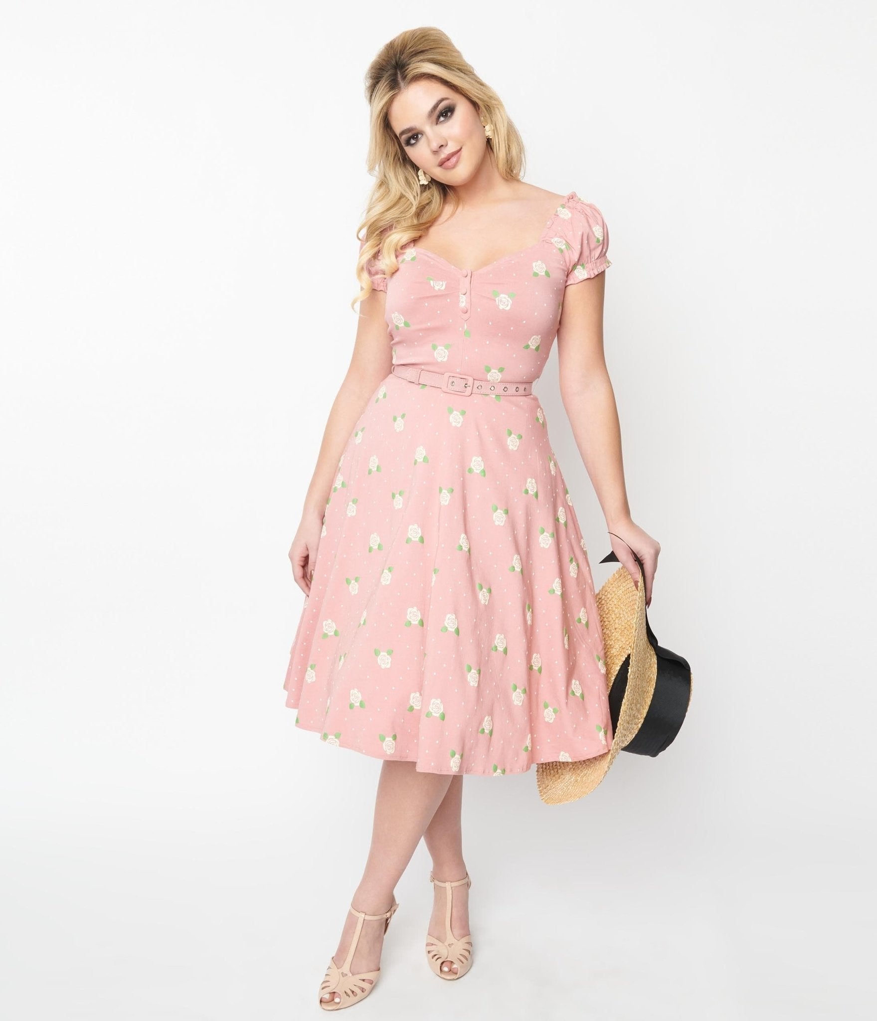 FINAL SALE - Sweetheart Wiggle Dress in Vintage Roses