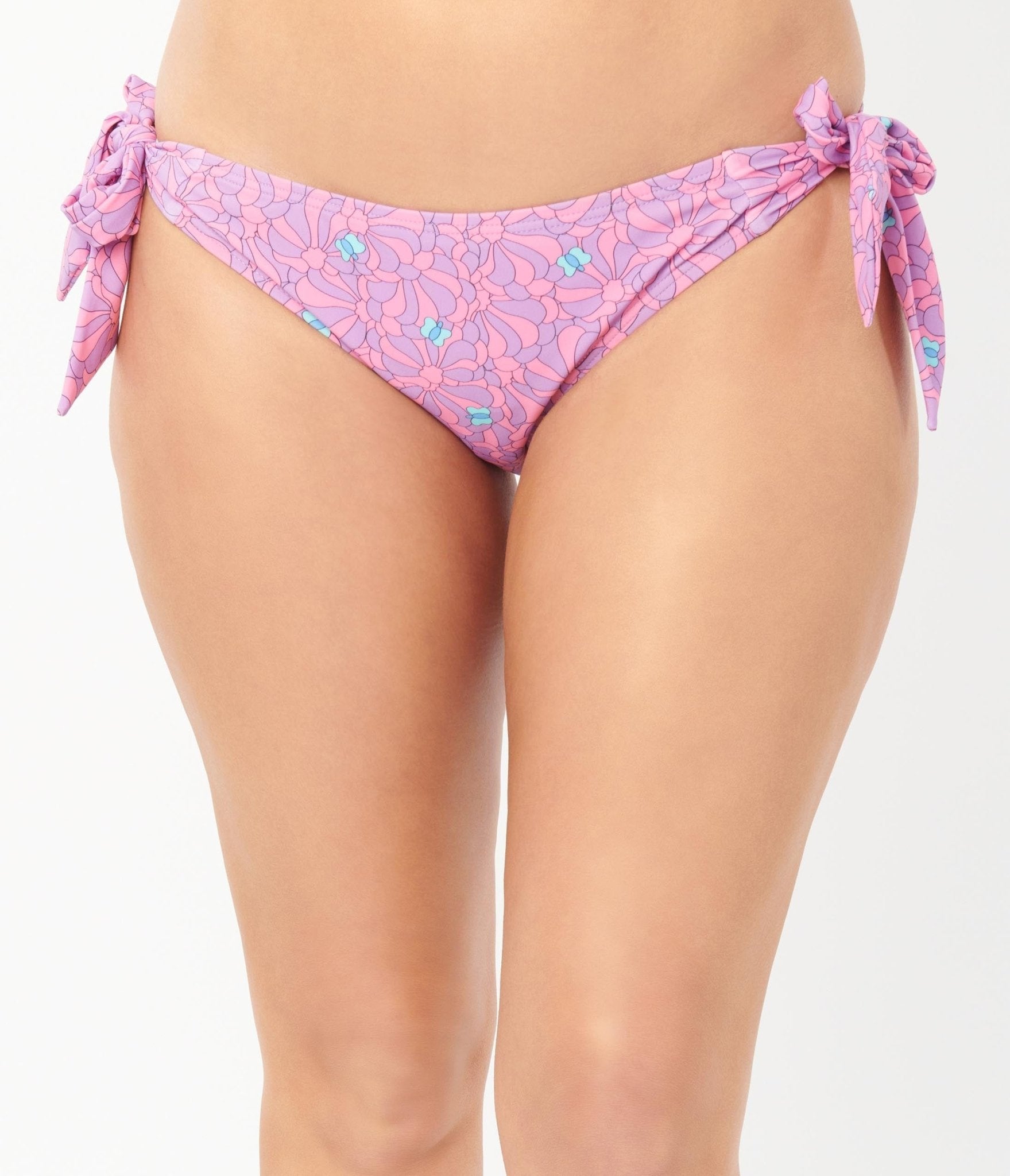 Unique Vintage Pink & Purple Floral Sweet & Sash-y Swim Bottom - Unique Vintage - Womens, SWIM, BOTTOM