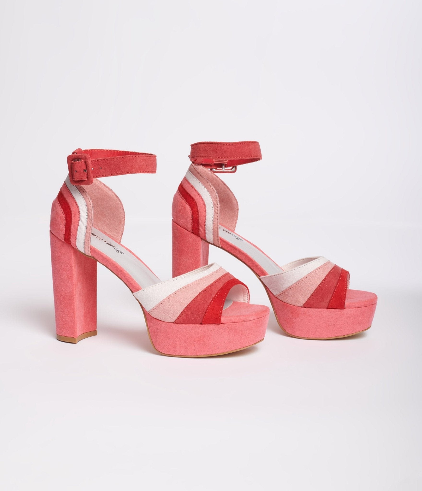 Unique Vintage Pink Suede Peep Toe Platform Heels - Unique Vintage - Womens, SHOES, HEELS