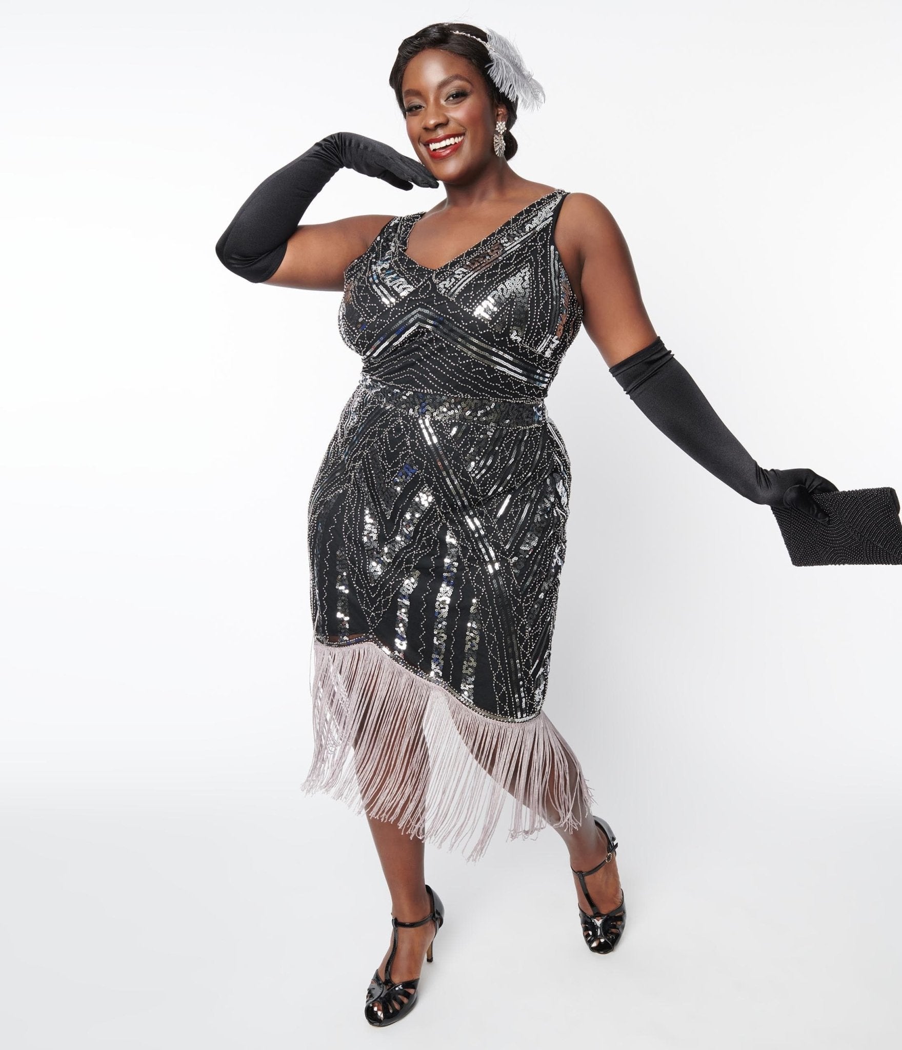 Silver glitter 2025 plus size dress