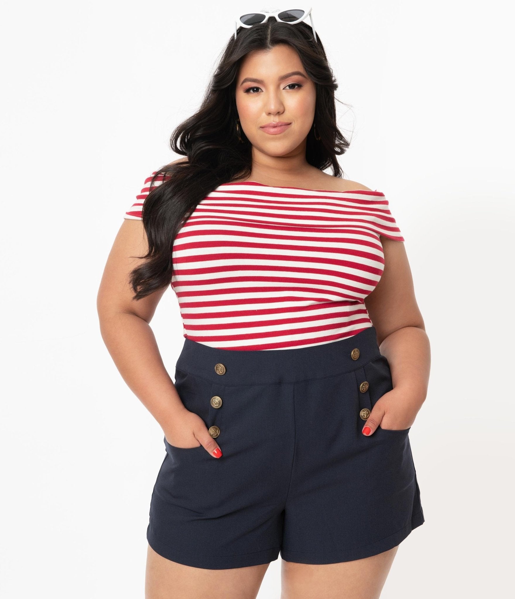 Vintage high waisted shorts plus size online