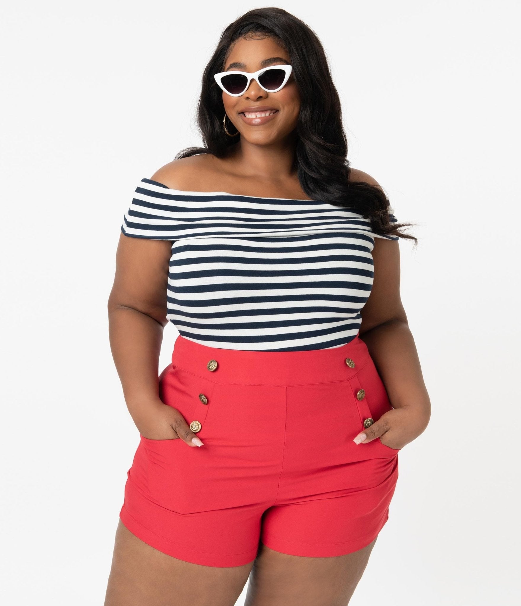 Plus size long shorts top