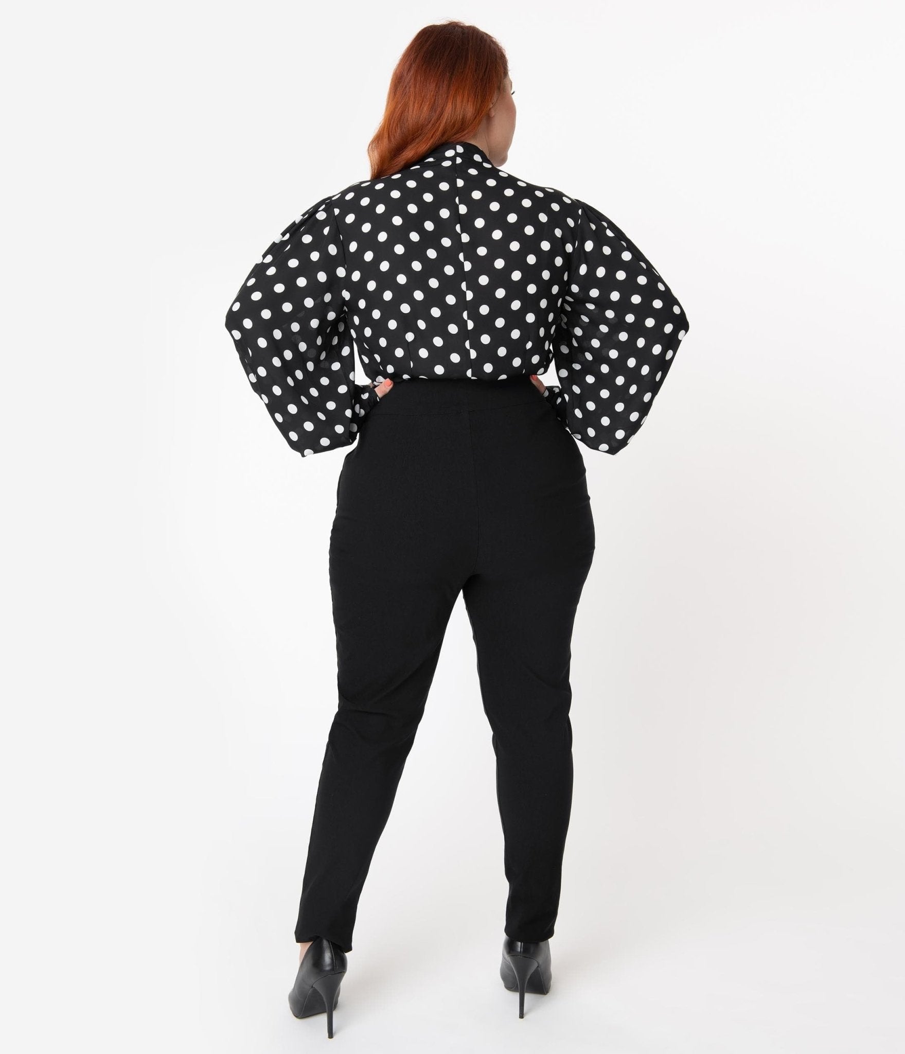 Unique Vintage Plus Size 1950s Black High Waist Rizzo Cigarette Pants - Unique Vintage - Womens, BOTTOMS, PANTS