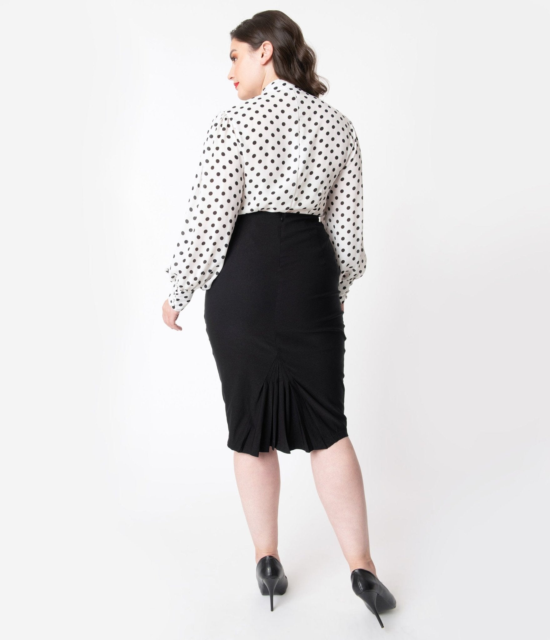 Unique Vintage Plus Size 1950s Black High Waist Tracy Wiggle Skirt - Unique Vintage - Womens, BOTTOMS, SKIRTS