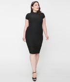 Unique Vintage Plus Size 1960s Black Holly Wiggle Dress - Unique Vintage - Womens, DRESSES, WIGGLE