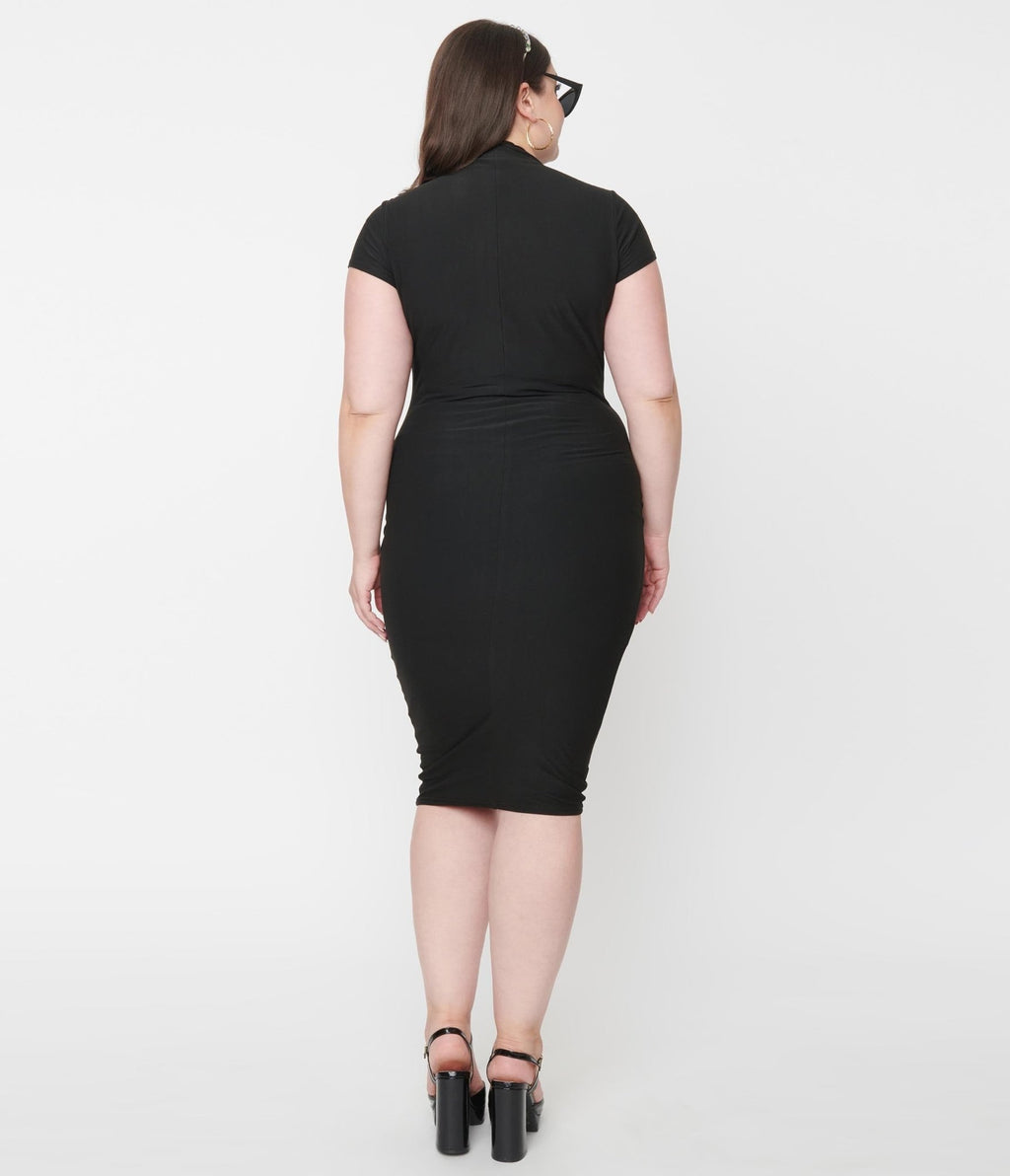 Unique Vintage Plus Size 1960s Black Holly Wiggle Dress - Unique Vintage - Womens, DRESSES, WIGGLE