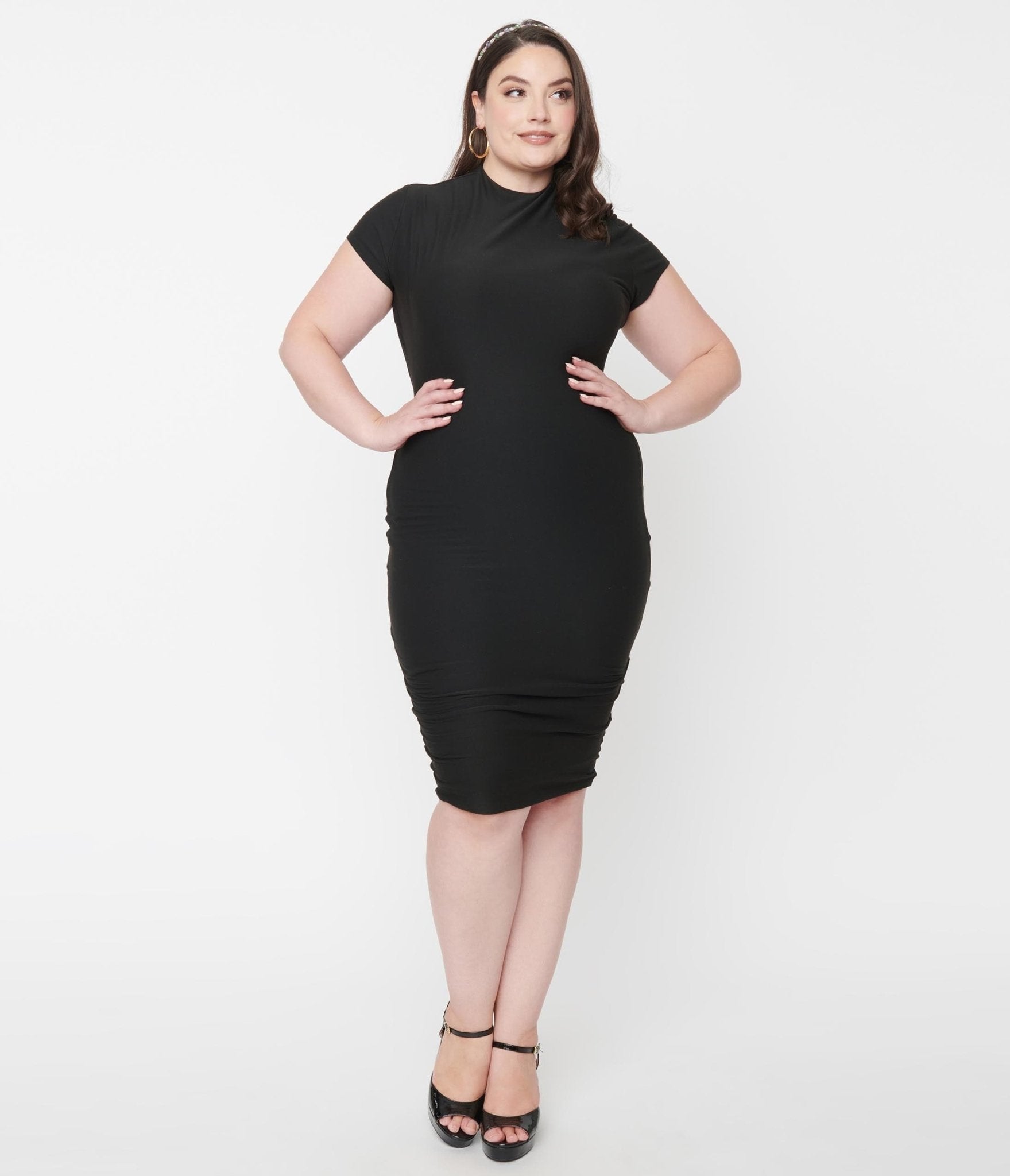 Unique Vintage Plus Size 1960s Black Holly Wiggle Dress - Unique Vintage - Womens, DRESSES, WIGGLE