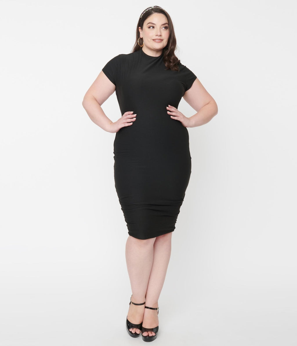 Unique Vintage Plus Size 1960s Black Holly Wiggle Dress - Unique Vintage - Womens, DRESSES, WIGGLE