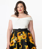 Unique Vintage Plus Size 1960s White Maraschino Top - Unique Vintage - Womens, TOPS, KNIT TOPS