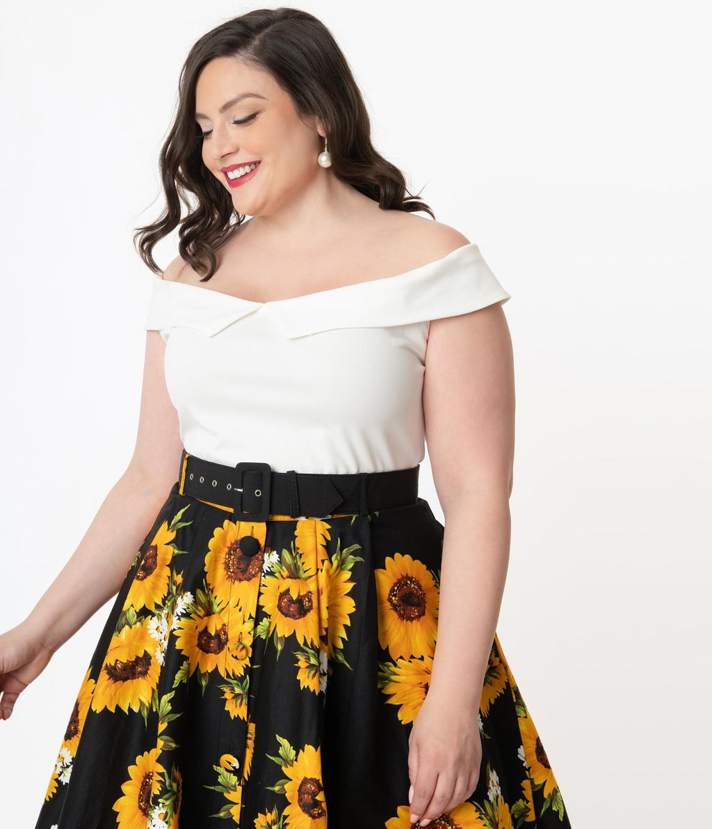 Unique Vintage Plus Size 1960s White Maraschino Top - Unique Vintage - Womens, TOPS, KNIT TOPS