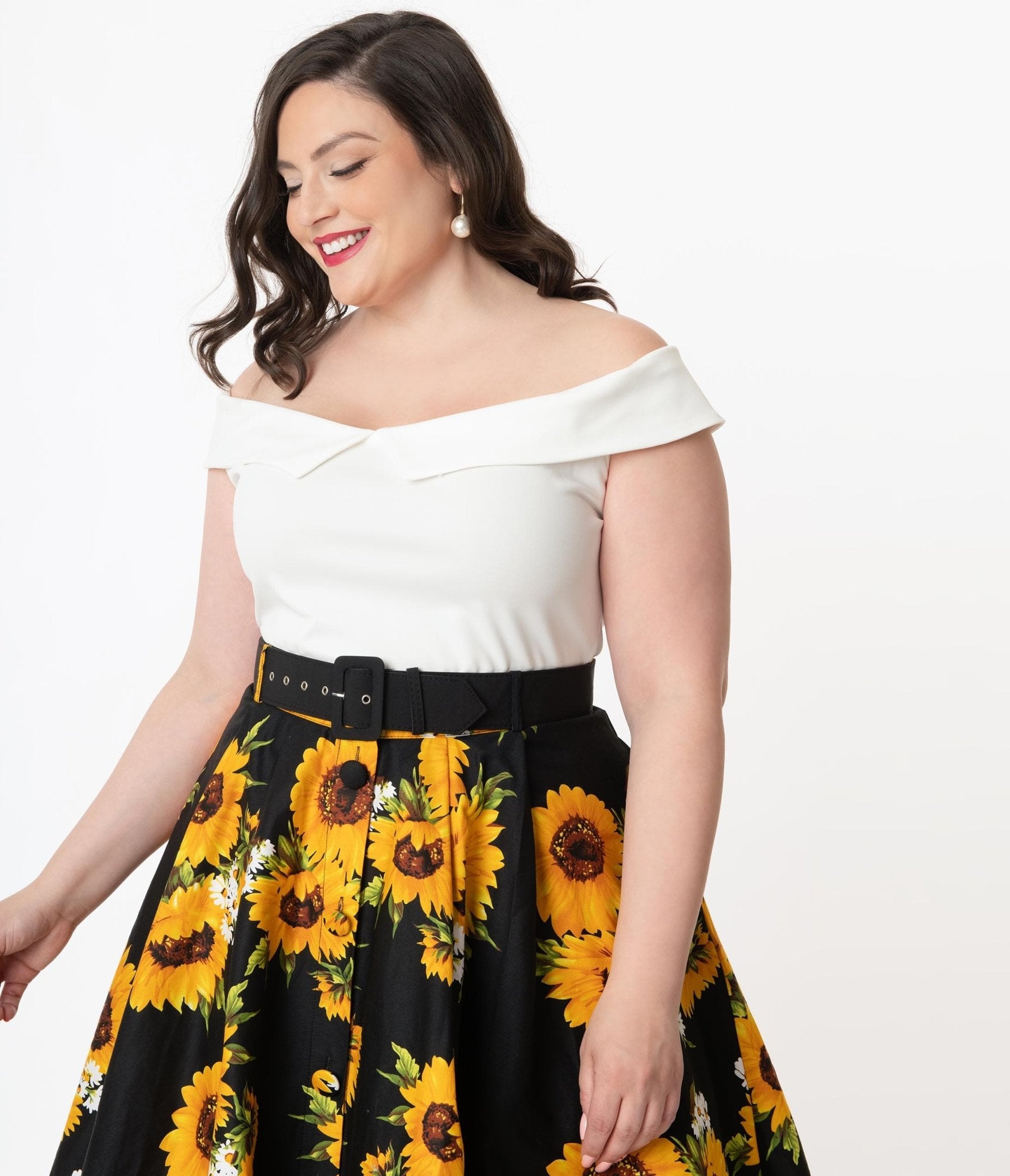 Unique Vintage Plus Size 1960s White Maraschino Top - Unique Vintage - Womens, TOPS, KNIT TOPS