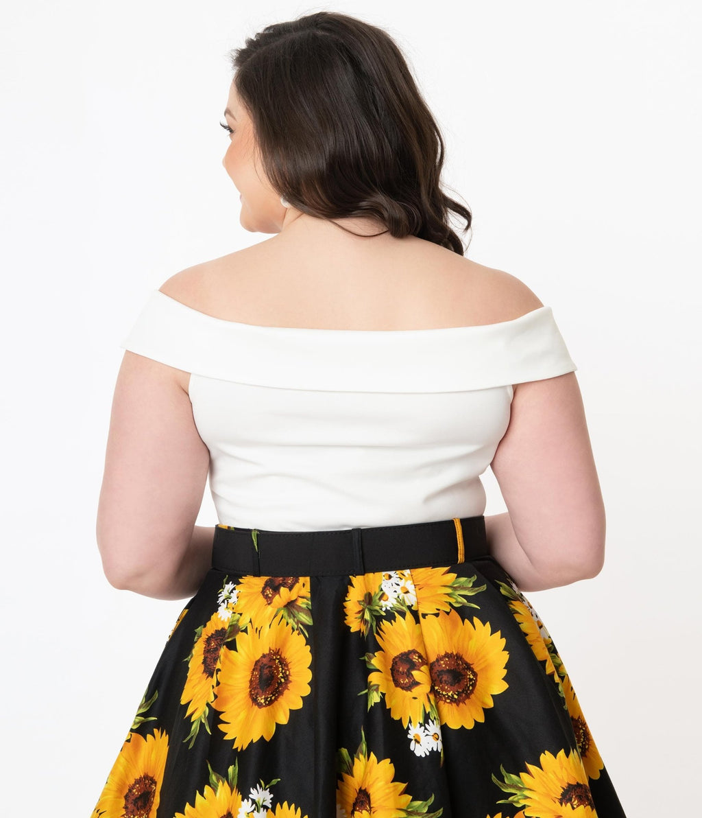 Unique Vintage Plus Size 1960s White Maraschino Top - Unique Vintage - Womens, TOPS, KNIT TOPS