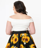 Unique Vintage Plus Size 1960s White Maraschino Top - Unique Vintage - Womens, TOPS, KNIT TOPS