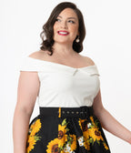 Unique Vintage Plus Size 1960s White Maraschino Top - Unique Vintage - Womens, TOPS, KNIT TOPS