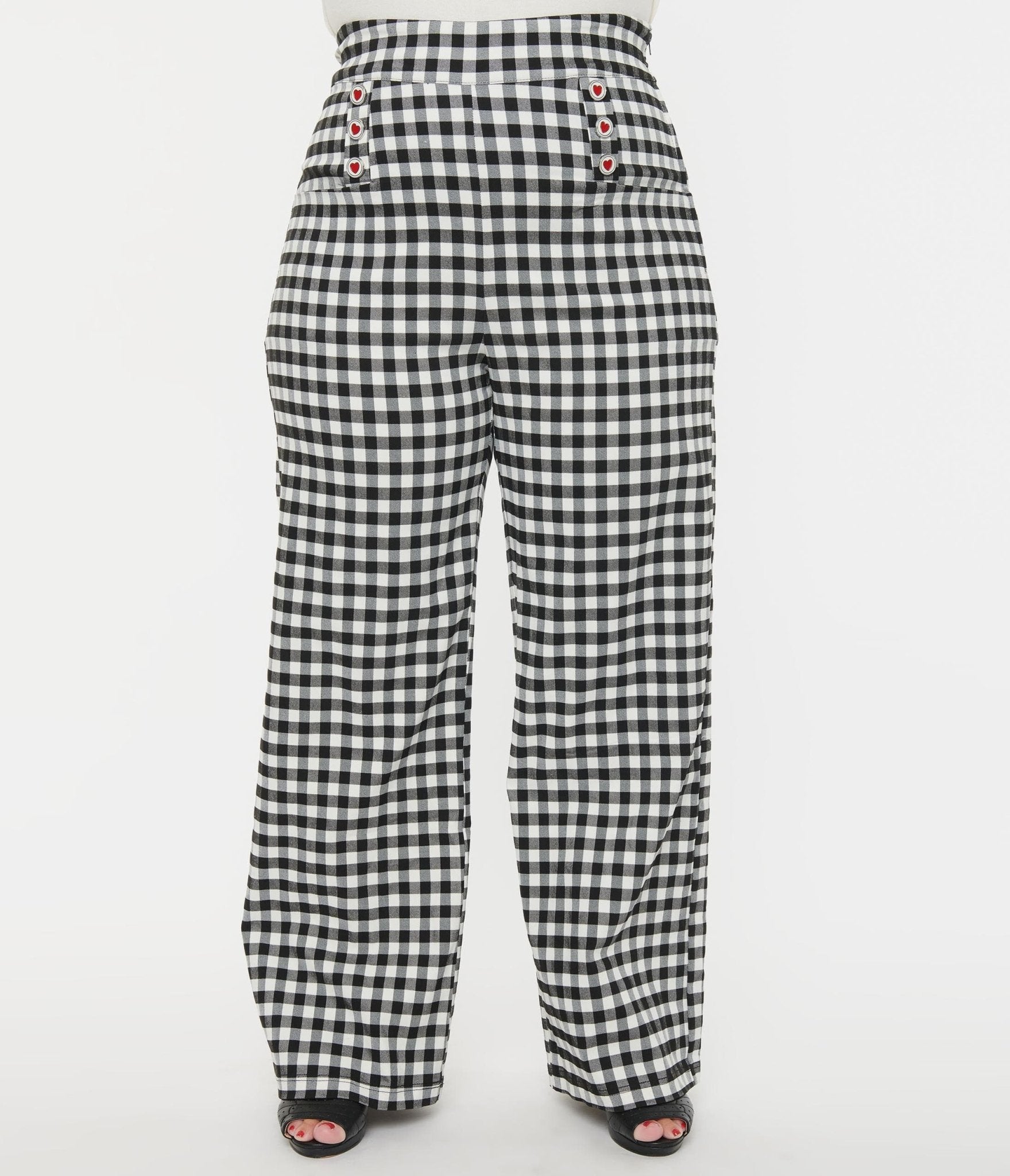 Plus size gingham trousers online