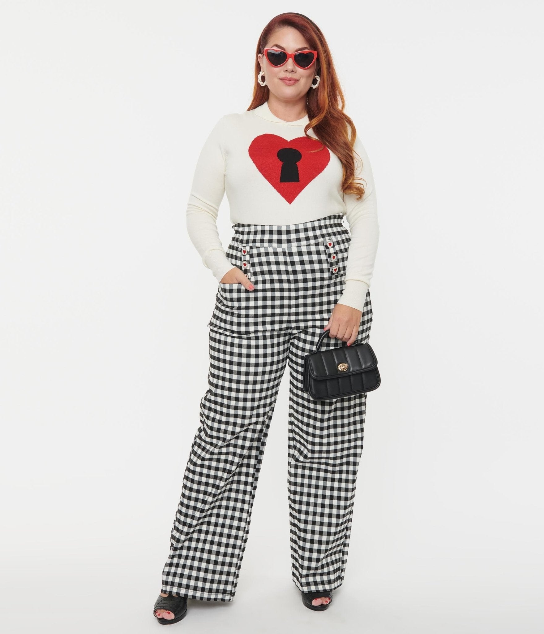 Gingham pants top