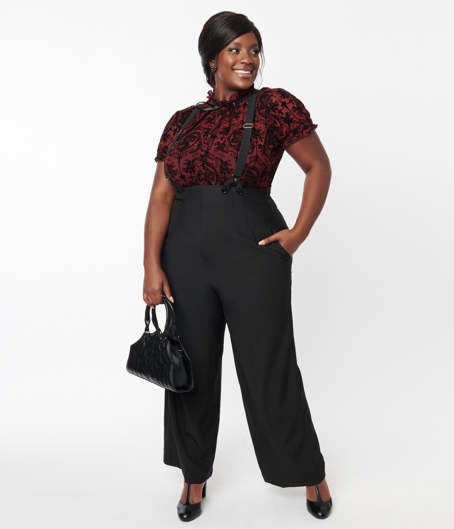 Plus size 2024 high waisted slacks