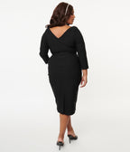 Unique Vintage Plus Size Black Jaqueline Pencil Dress - Unique Vintage - Womens, DRESSES, WIGGLE