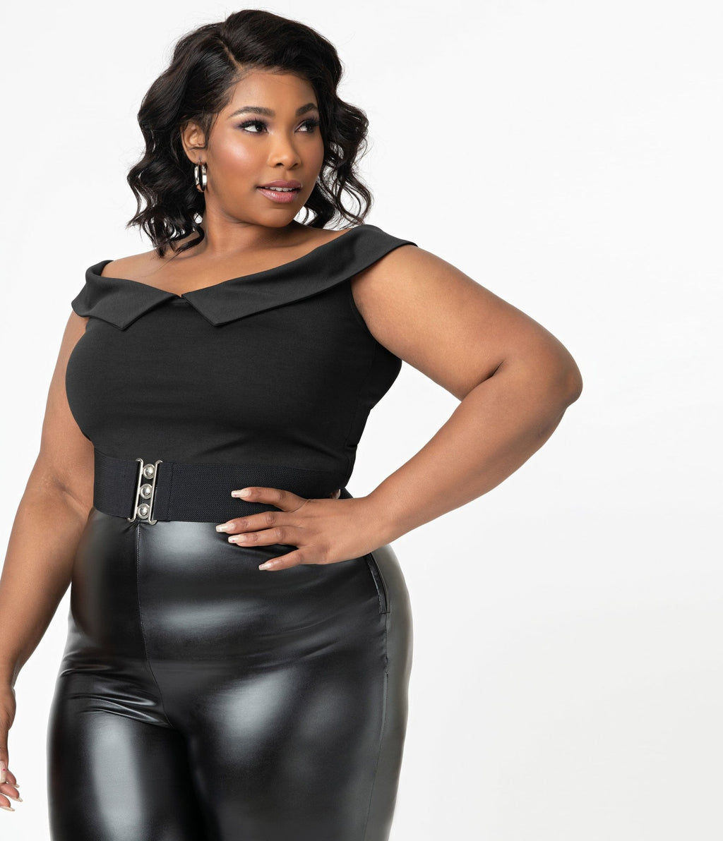 Unique Vintage Plus Size Black Maraschino Top - Unique Vintage - Womens, TOPS, KNIT TOPS