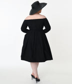 Unique Vintage Plus Size Black Marceline Swing Dress - Unique Vintage - Womens, DRESSES, SWING