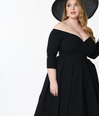 Unique Vintage Plus Size Black Marceline Swing Dress - Unique Vintage - Womens, DRESSES, SWING