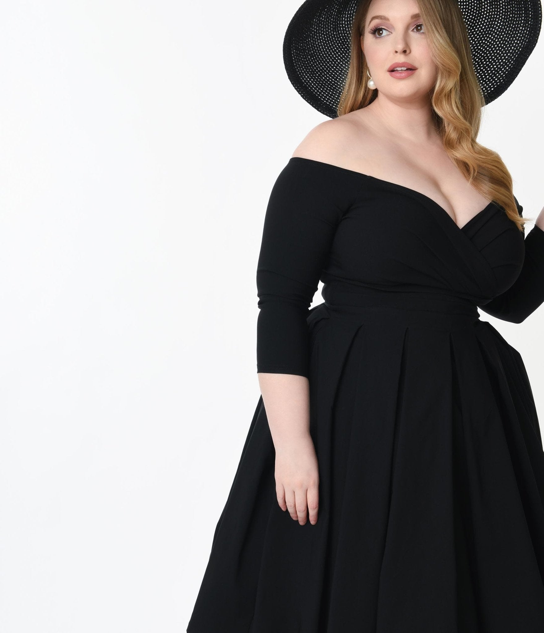 Unique Vintage Plus Size Black Marceline Swing Dress - Unique Vintage - Womens, DRESSES, SWING
