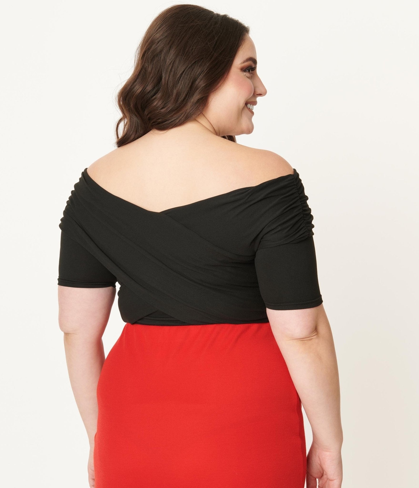 Plus size off 2025 the shoulder bodysuit