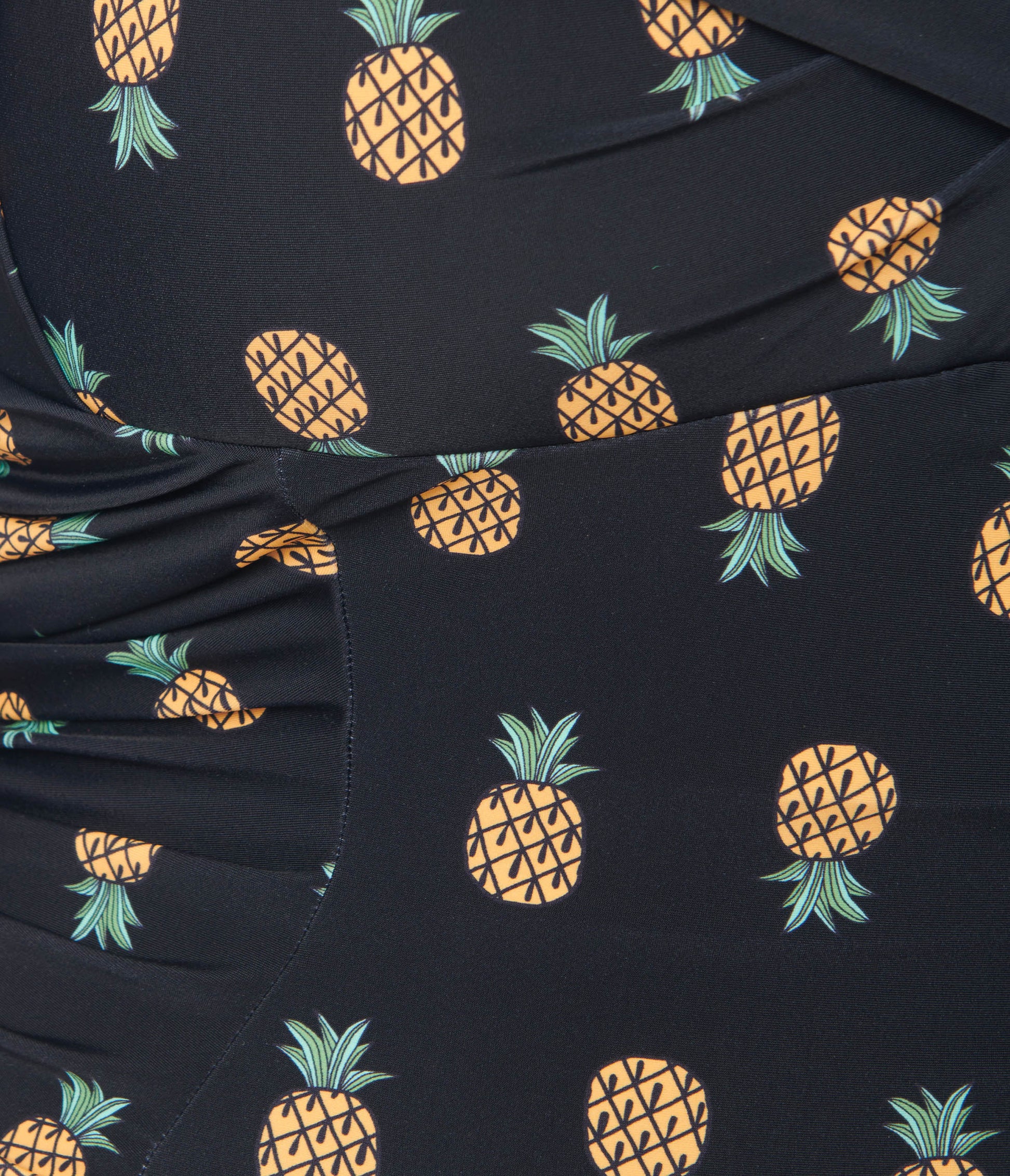 Unique Vintage Plus Size Black & Pineapple Print Corinne Sheath Swimsuit - Unique Vintage - Womens, SWIM, 1 PC