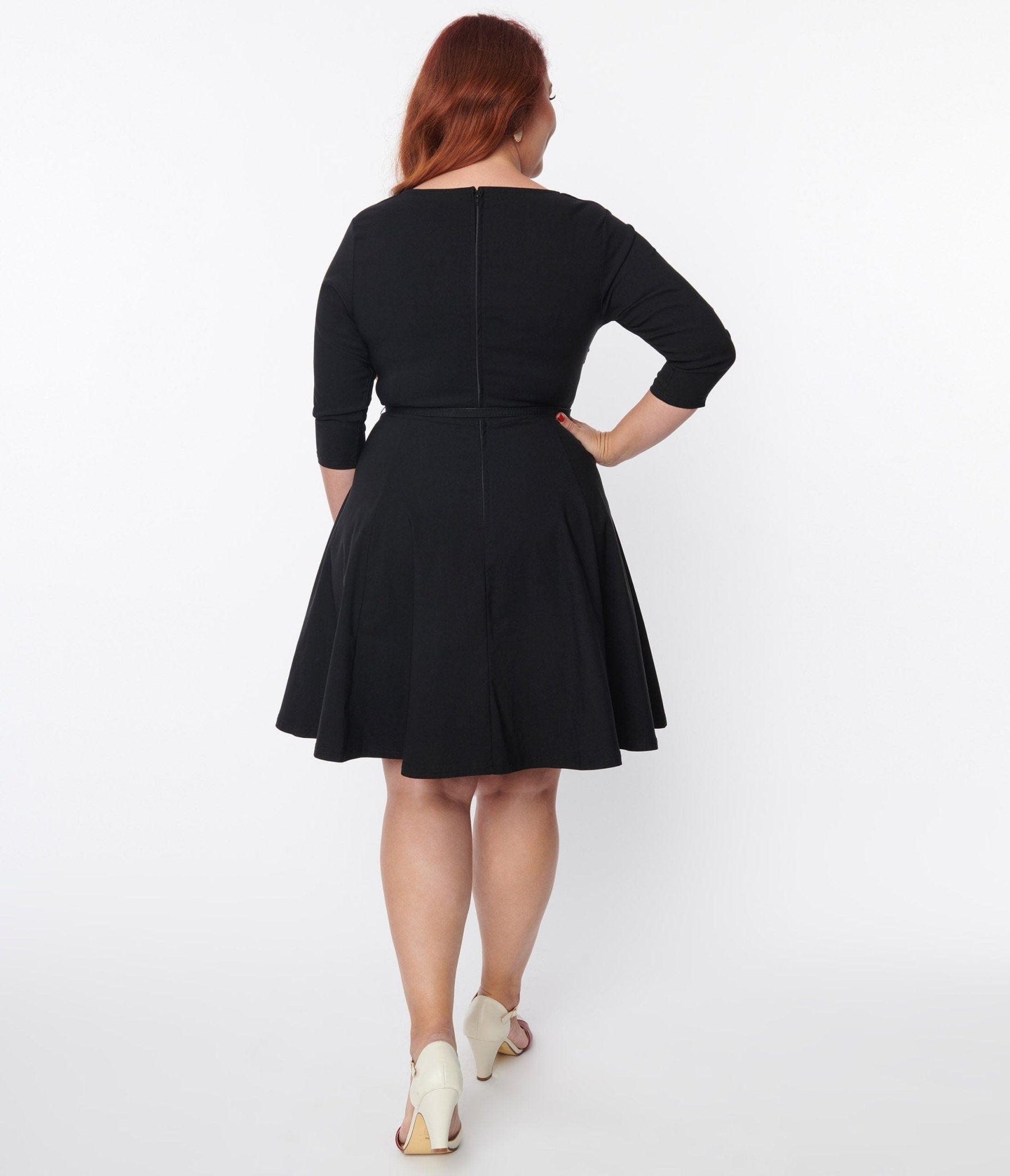 Unique Vintage Plus Size Black Stephanie Fit & Flare Dress - Unique Vintage - Womens, DRESSES, FIT AND FLARE