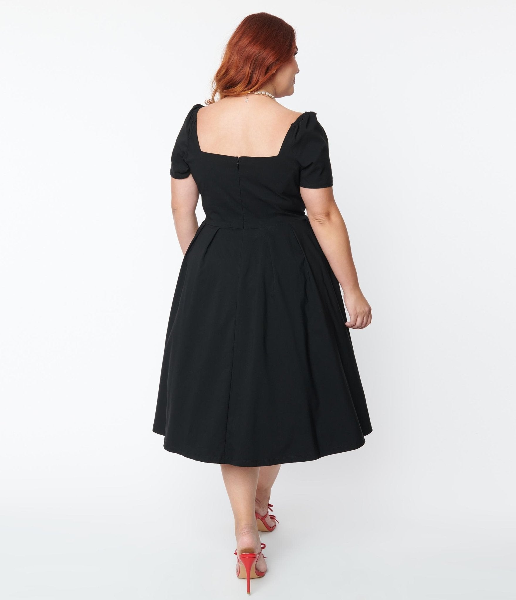 Unique Vintage Plus Size Black Sweetheart Midge Swing Dress - Unique Vintage - Womens, DRESSES, SWING