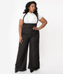 Unique Vintage Plus Size 1930s Black Thelma Suspender Pants