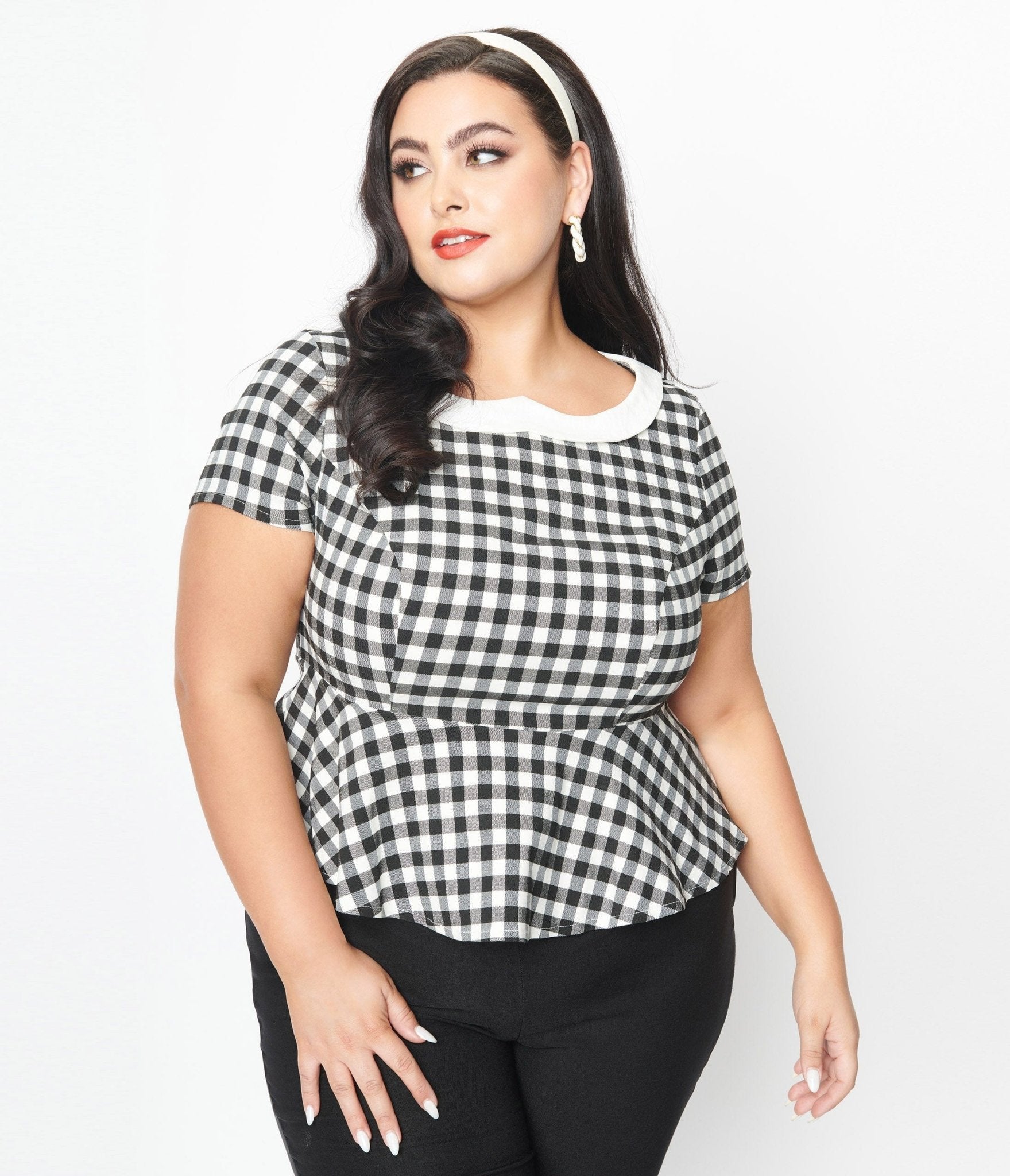 White peplum new arrivals plus size top