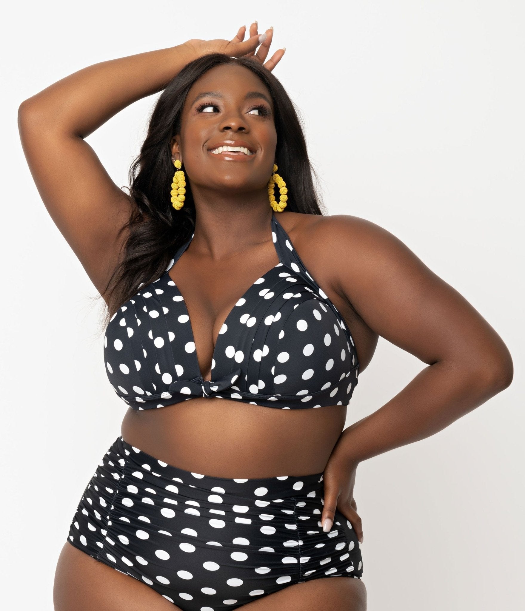 White plus top size swim top