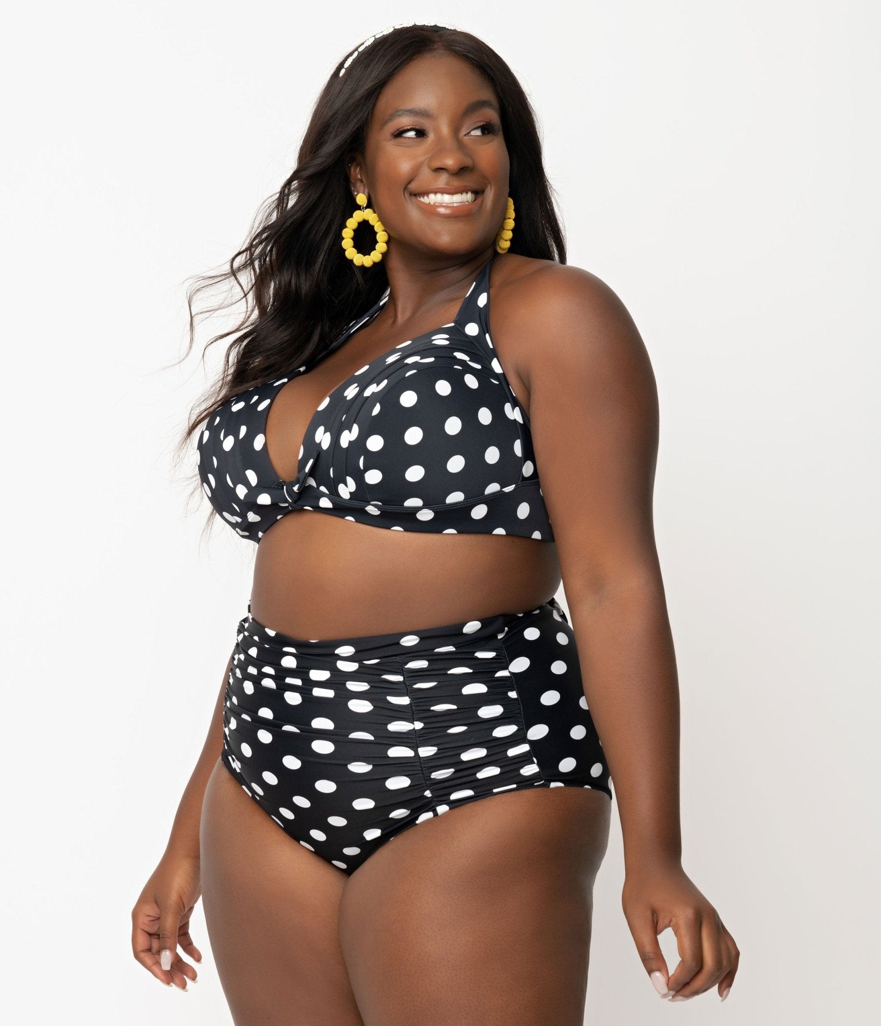White plus top size swim top